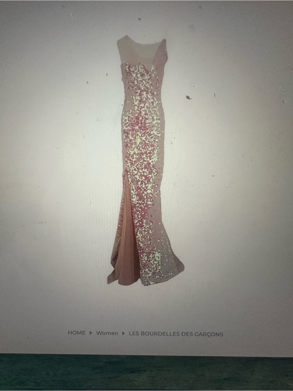 Les Bourdelles des Garçons Blush Pink Sequin Maxi Dress size 10 US
